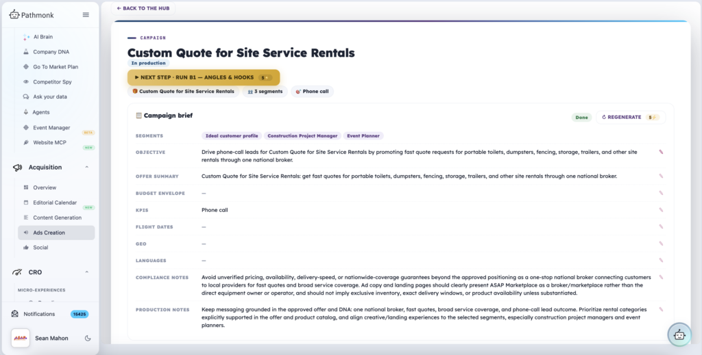 Campaign brief: objective, segments, offer and guardrails